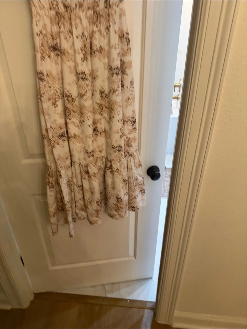 Abercrombie & Fitch Cream Maxi Dress with Brown Floral Print
